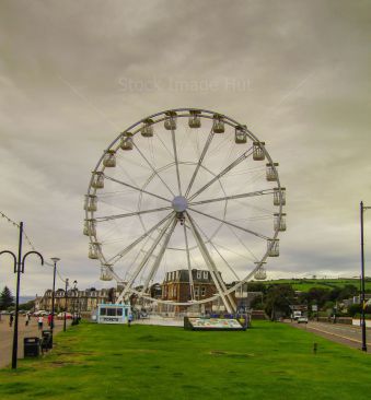 Big wheel situated in seaside town during the Vikingar festival image