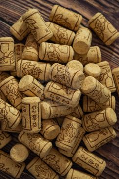 Close up of new wine corks perfect for homemade wine