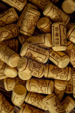 New wine corks grouped together