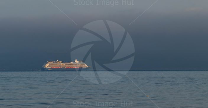 Massive cruise ship, the Celebrity Silhouette heading for port off the West Coast of Scotland