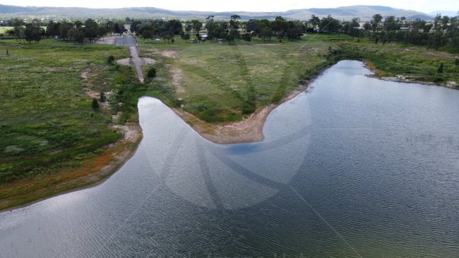 Drone image taken over Australian reservoir