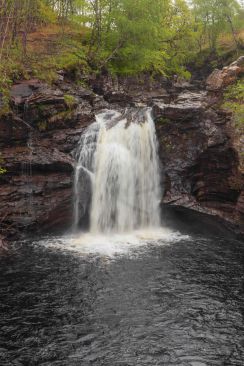 Waterfall at loch Lomond - the falls of Falloch after heavy rainfall