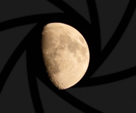 Moon on a very dark night image