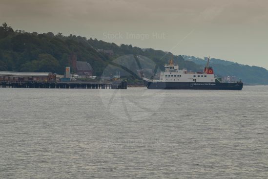 Ferry docking at Wemyss Bay heading for Rothesay, Scotland