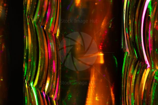 Close-up image of some Christmas lights giving the image a very abstract look image